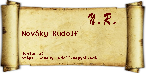 Nováky Rudolf névjegykártya